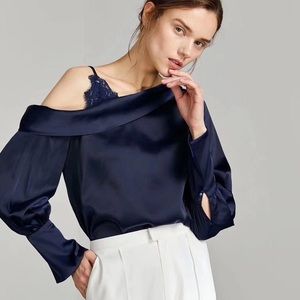 Off shoulder lace up top